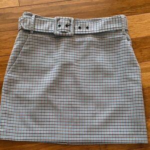 Veronica Beard Black and White Checkered Mini Skirt